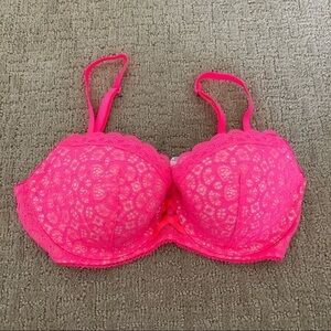 Victoria's Secret Neon Pink Lace Bra